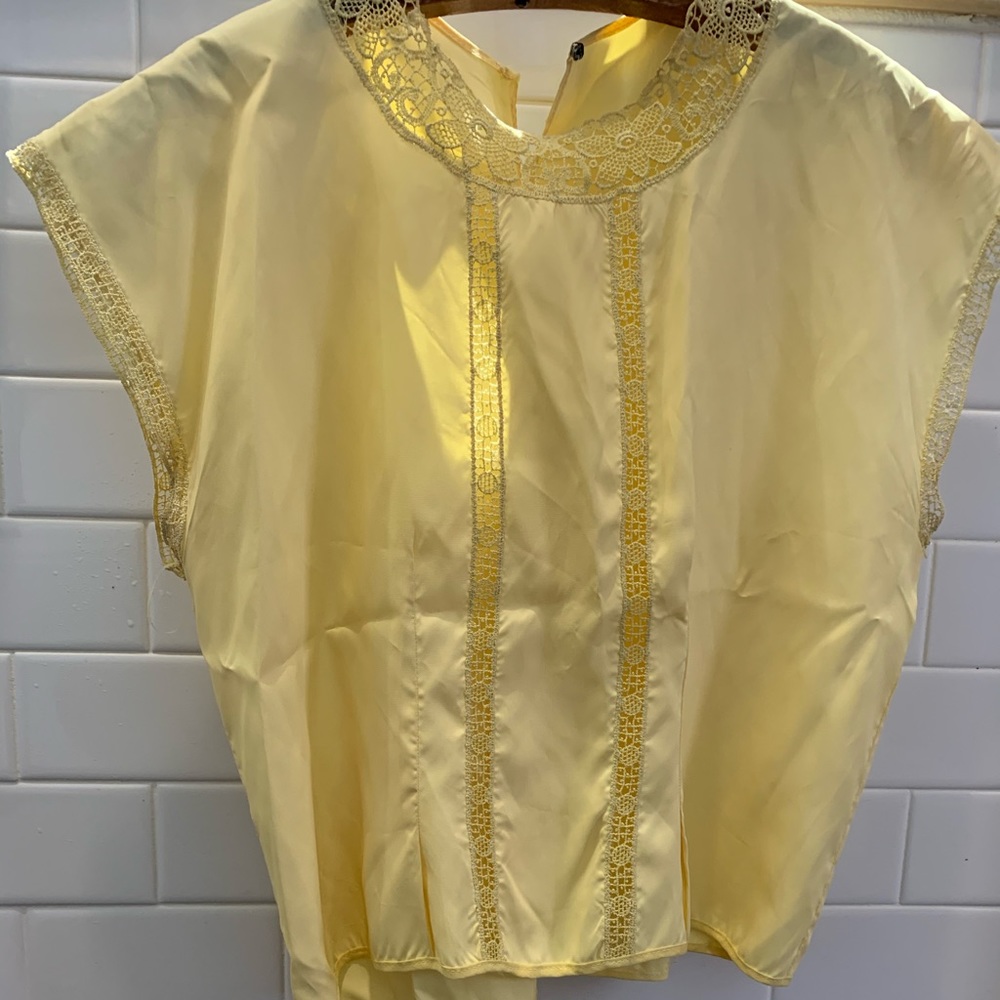 Vintage silk yellow top